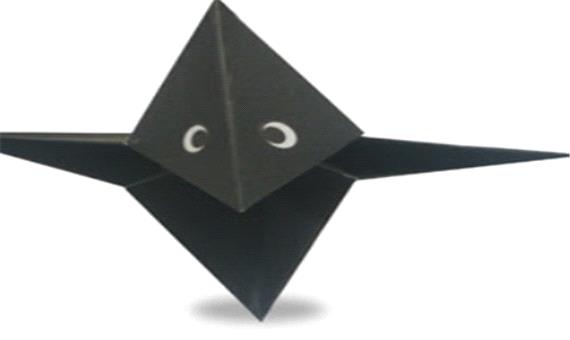 کاردستی اوریگامی کلاغ متحرک برای سرگرمی بچه ها