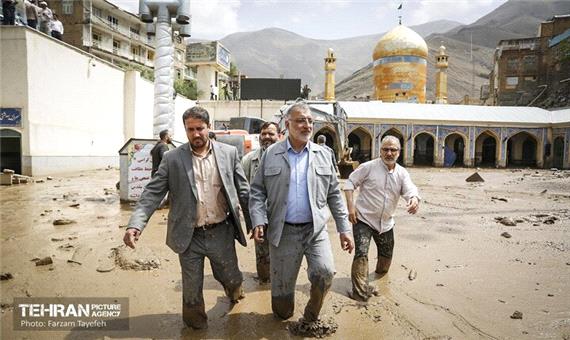 حضور شهردار تهران در نقاط سیل‌زده
