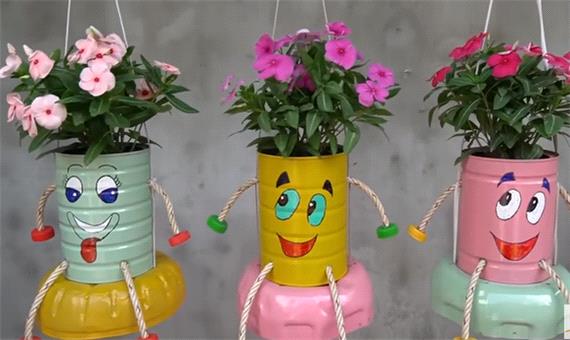 آسانترین و ارزانترین گلدان بازیافتی برای دیزاین خانه