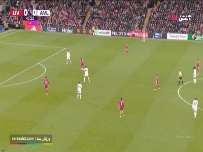 گل اول لیورپول به استون ویلا توسط محمد صلاح