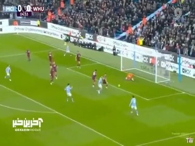 گل اول منچسترسیتی به وستهم توسط ارلینگ هالند