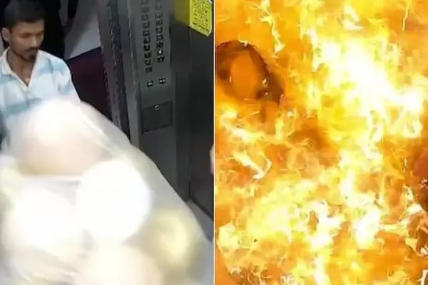 لحظه هولناک انفجار بادکنک‌های پر از گاز در آسانسور