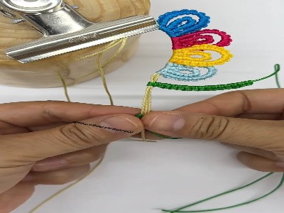 گل با مکرومه بافی جذاب