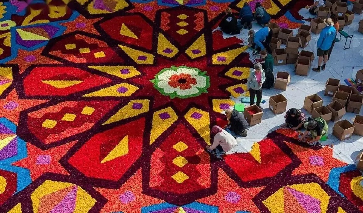 فرش گل عظیم با بیش از ۳۳۰ هزار گل در قلب شهر!
